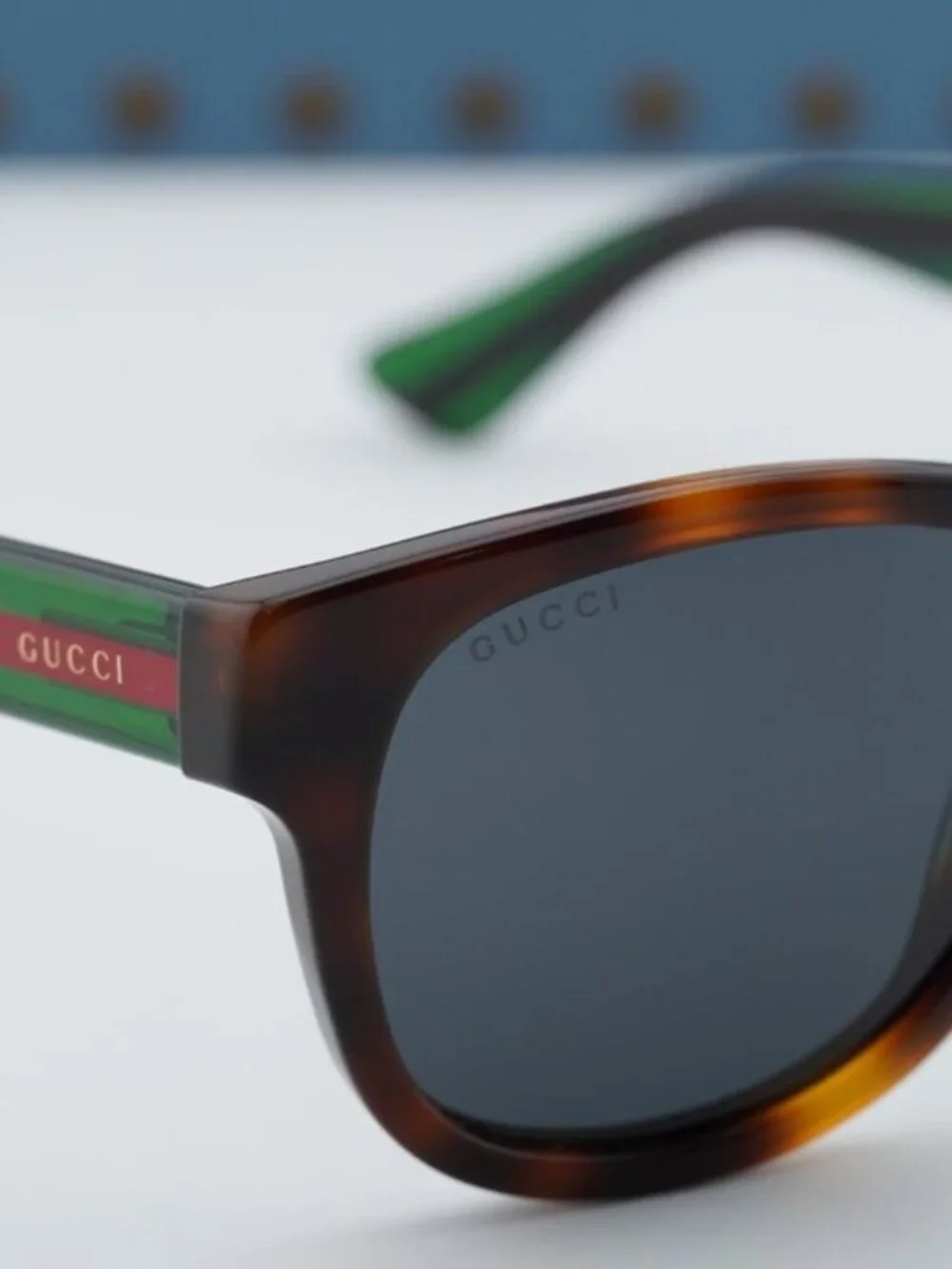 Gucci GG0003S 003 Men Square Sunglasses - Havana / Green / Grey